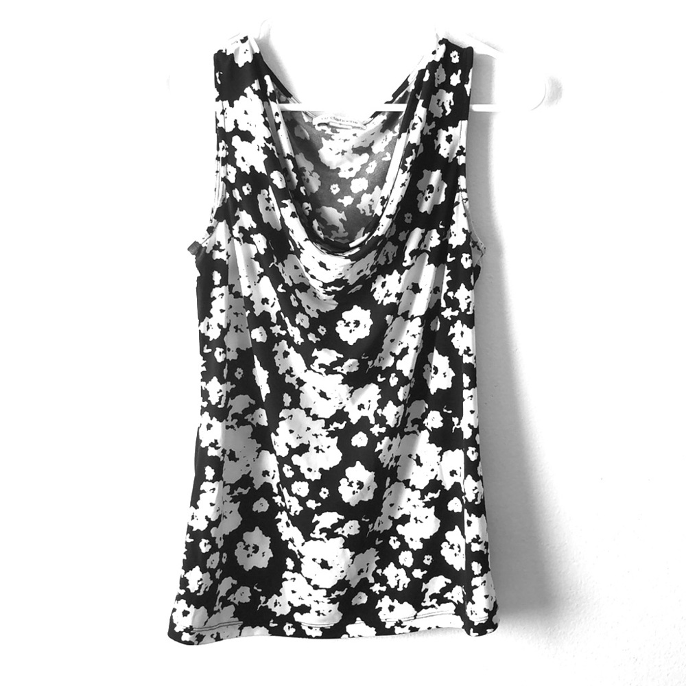 Black and white floral top.